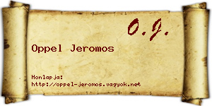 Oppel Jeromos névjegykártya